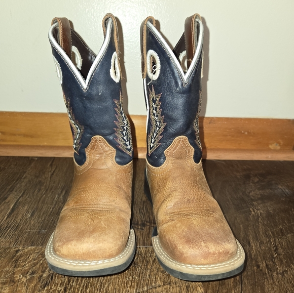 Roper Kids Western Cowboy Boots - Brown and Blue - Picture 2 of 7